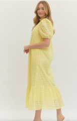 "Marigold" Eyelet Midi Dress - The Katie Grace Boutique