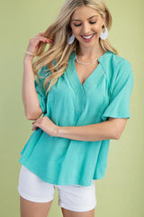 "Naya" Linen Blend Blouse, 3 colors - The Katie Grace Boutique