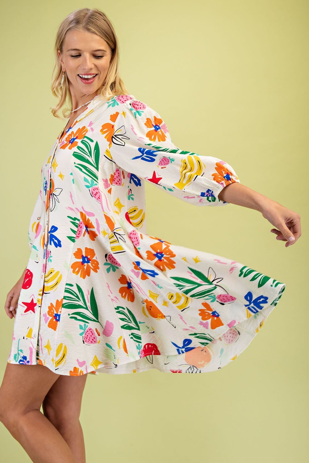 "Tanya" Fruit Motif Dress - The Katie Grace Boutique