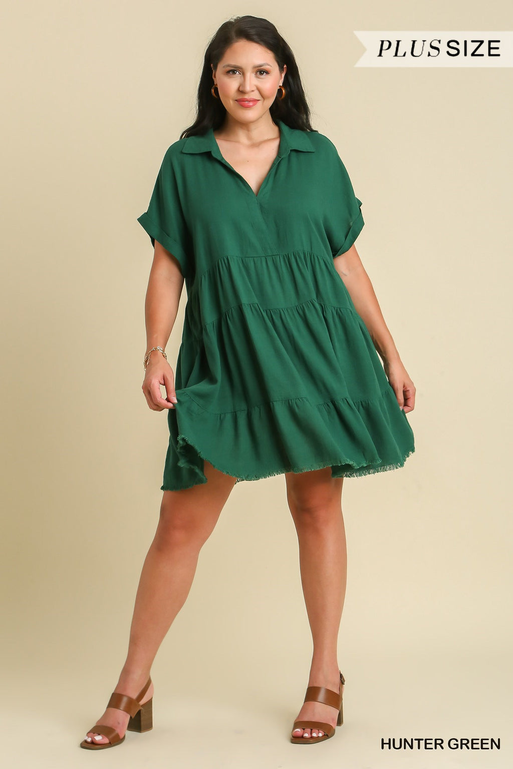 "Rachel" Tiered Linen Blend Dress - The Katie Grace Boutique