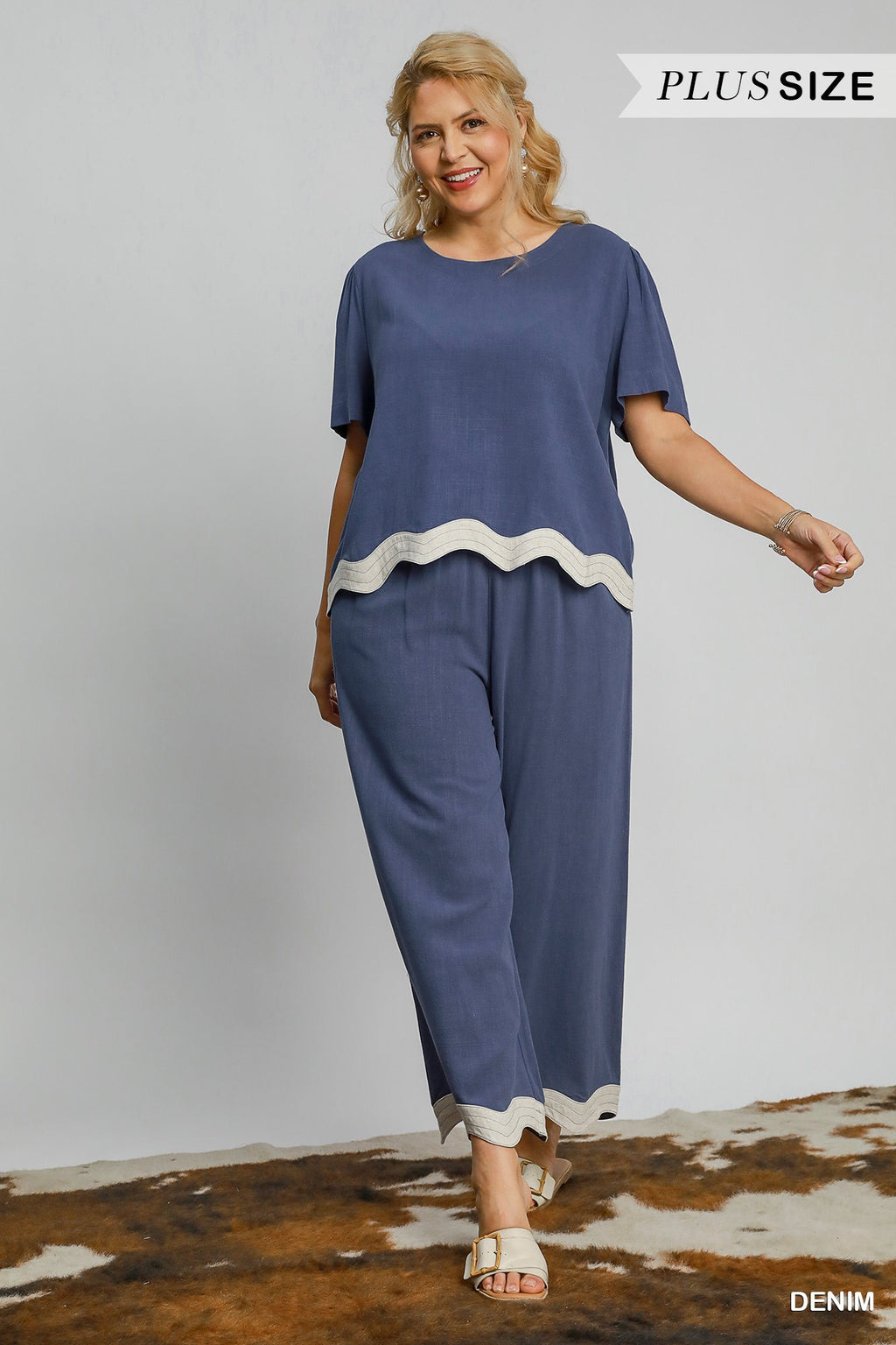 "Fern" Scalloped Linen Blend Separates - The Katie Grace Boutique