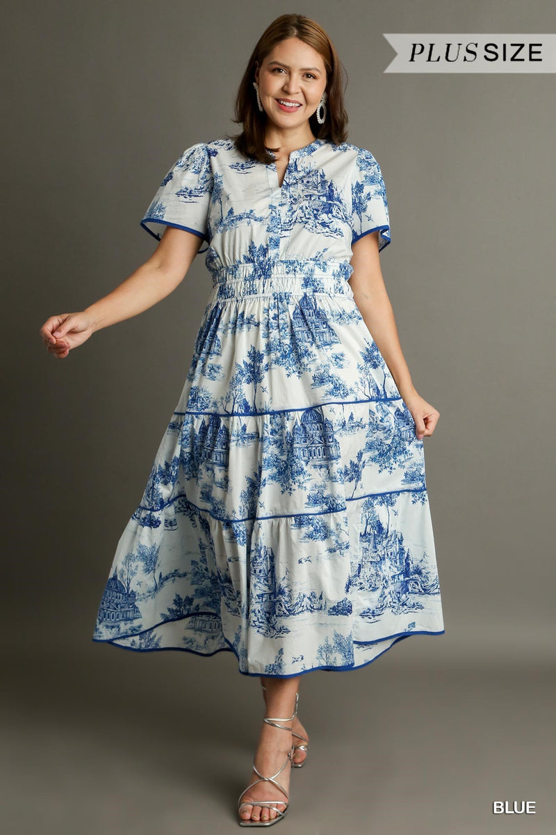 RESTOCKED IN PLUS! "Bethany" Toile Dress