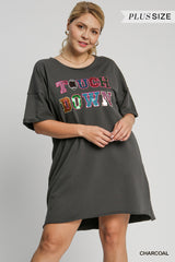 "Terry" Sequined Patch Dress, Plus - The Katie Grace Boutique