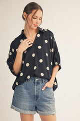 "Dixie" Polka Dot Blouse