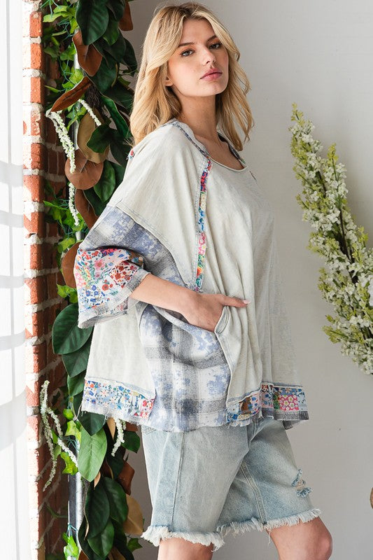 "Celeste" Oversized Multi Top - The Katie Grace Boutique