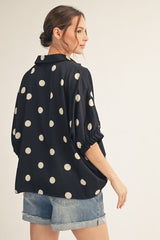 "Dixie" Polka Dot Blouse