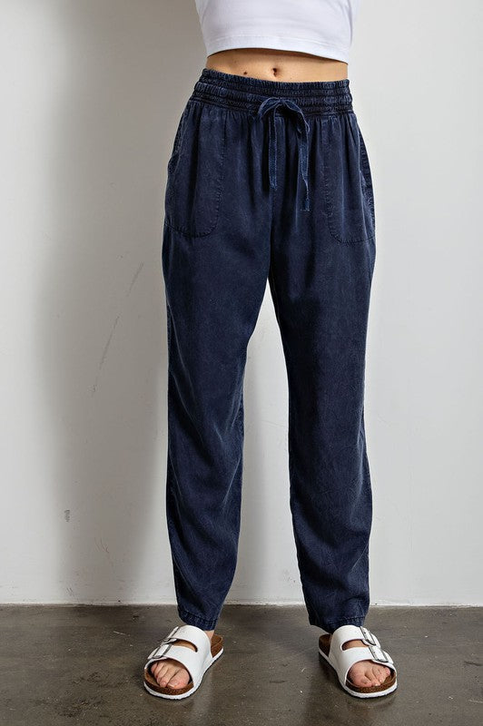 "Haley" Mineral Washed Tencel Pants