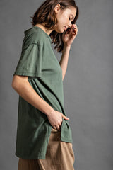 "Carrigan" Mineral Wash Tee - The Katie Grace Boutique