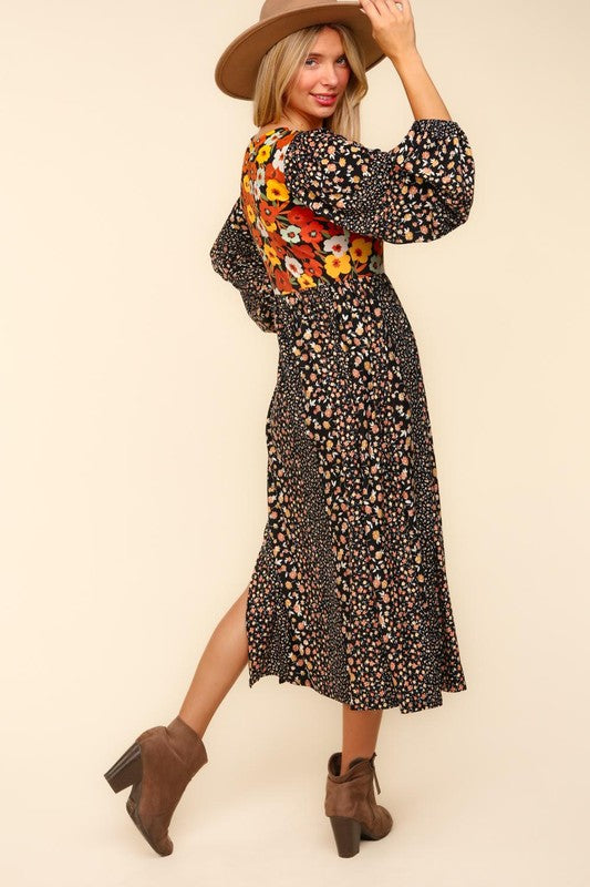 "Julia" Floral Midi Dress - The Katie Grace Boutique