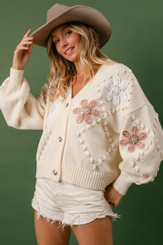 "Angelina" Embellished Cardigan - The Katie Grace Boutique