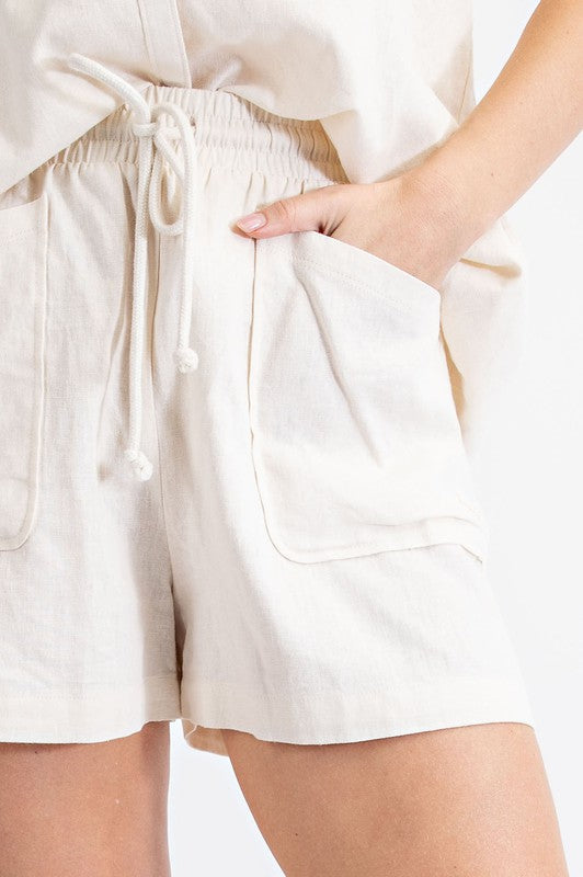 Last One! “Erin" Linen Blend Shorts