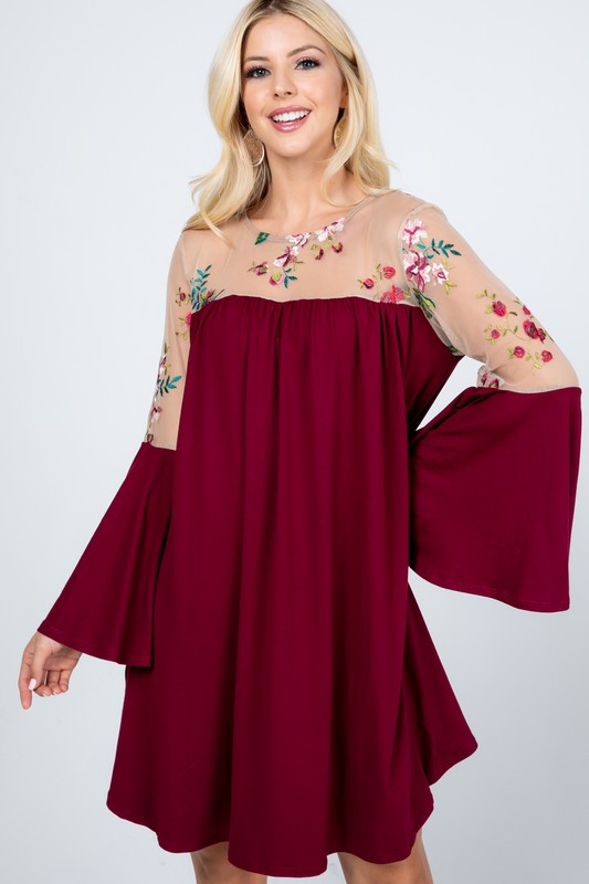 SALE! "Lyndi" Embroidered Dress, also in Black