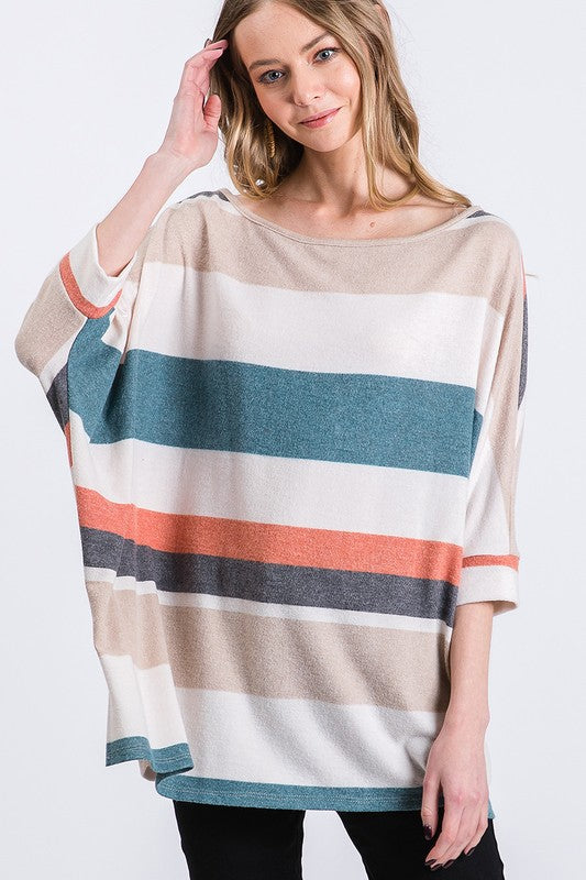 "Lindsay" Soft and Slouchy Striped Top