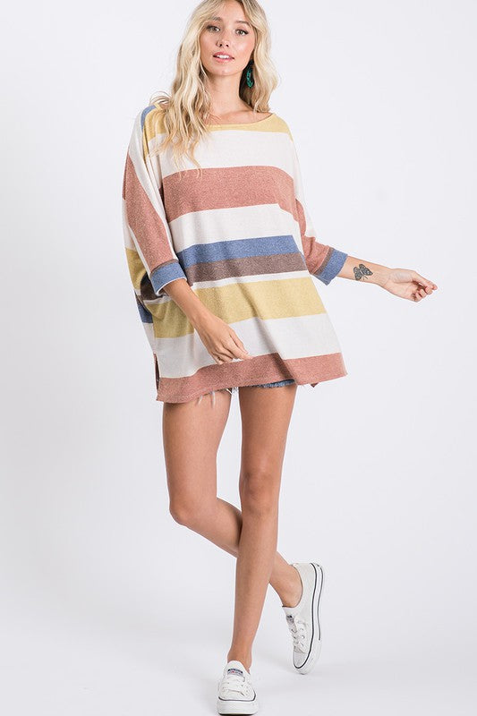 "Lindsay" Soft and Slouchy Striped Top