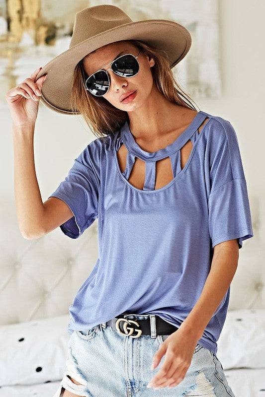 SALE!! "Darby" Strappy Detail Tee