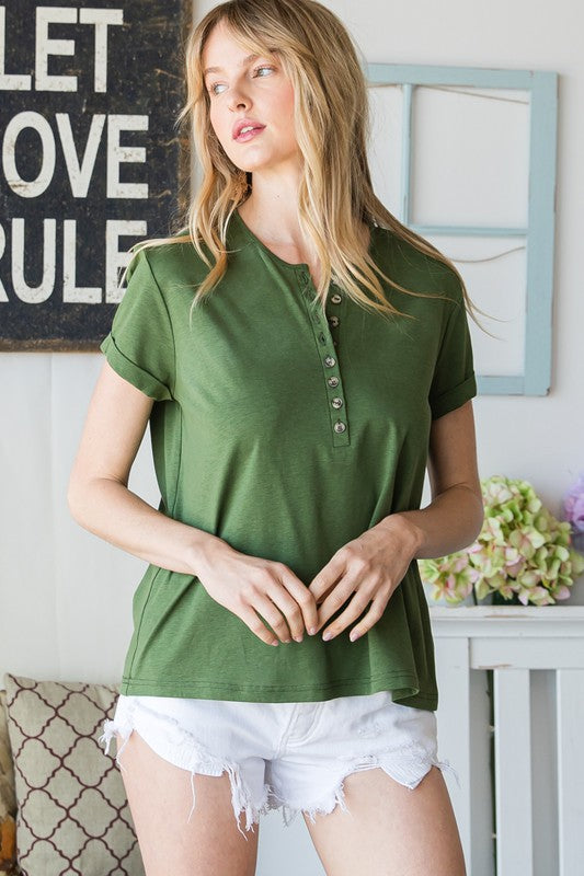 "Kelsey" Button Top