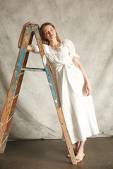 SALE!! "Savannah" Lace Trimmed Open Back Maxi - The Katie Grace Boutique