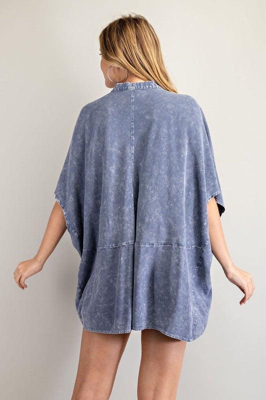 Last One! “Selma" Oversized Mineral Washed Blouse