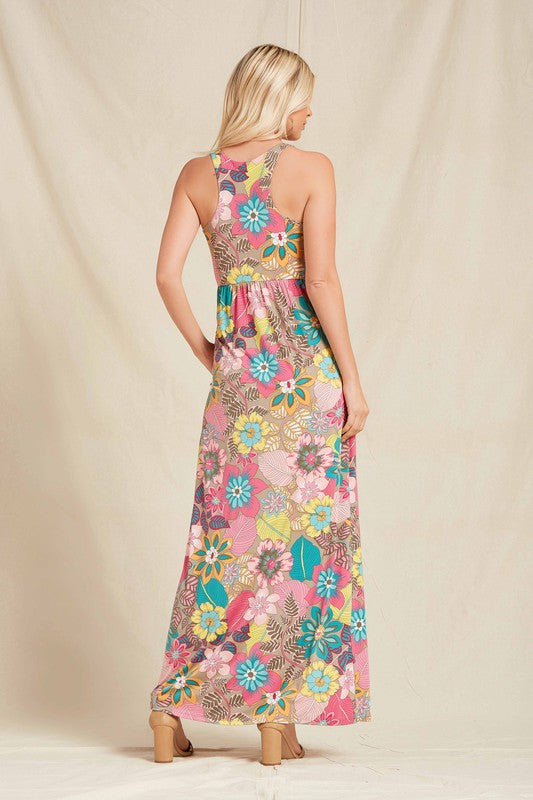"Lulu" Tropical Print Maxi Dress