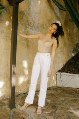 "Carmen" High Rise Jeans with Ankle Side Slit - The Katie Grace Boutique