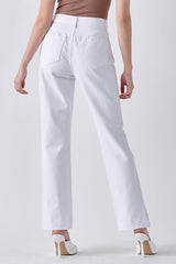 "Carmen" High Rise Jeans with Ankle Side Slit - The Katie Grace Boutique