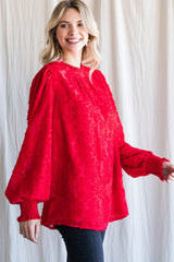 Last One! “Charlotte" Textured Blouse - The Katie Grace Boutique