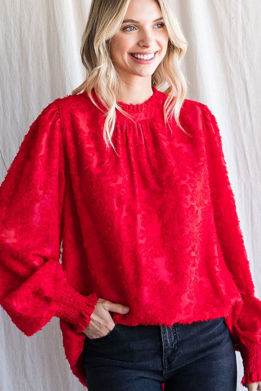 Last One! “Charlotte" Textured Blouse
