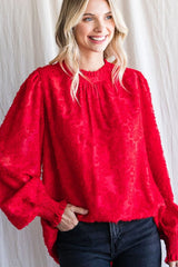 Last One! “Charlotte" Textured Blouse - The Katie Grace Boutique
