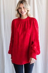 Last One! “Charlotte" Textured Blouse - The Katie Grace Boutique
