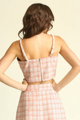 "Chicago" Tweed Cropped Top - The Katie Grace Boutique
