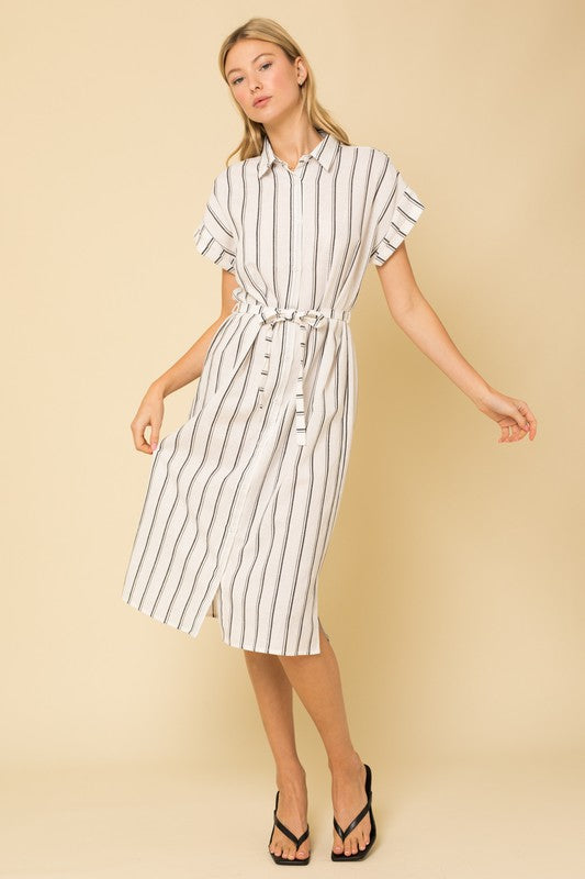 "Karrington" Striped Midi Dress