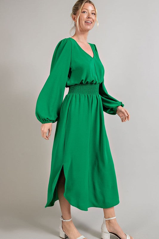 Last One! “Christa" Smocked Waist Maxi Dress, also in Black