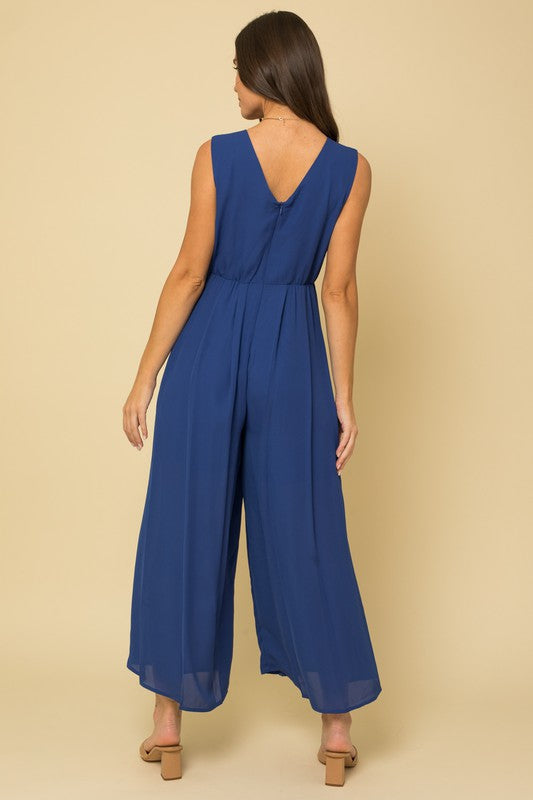 Last One! “Aaliyah" Pleated Cropped Jumpsuit