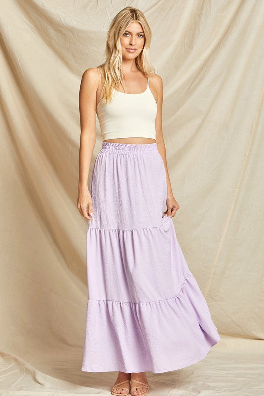 "August" Tiered Maxi Skirt