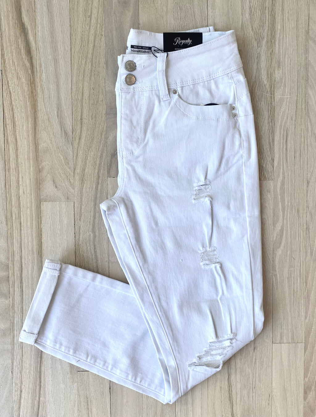 "Felicity" White Ankle Jean