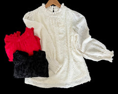 Last One! “Charlotte" Textured Blouse - The Katie Grace Boutique