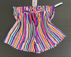 "Gwen" Striped Shorts - The Katie Grace Boutique