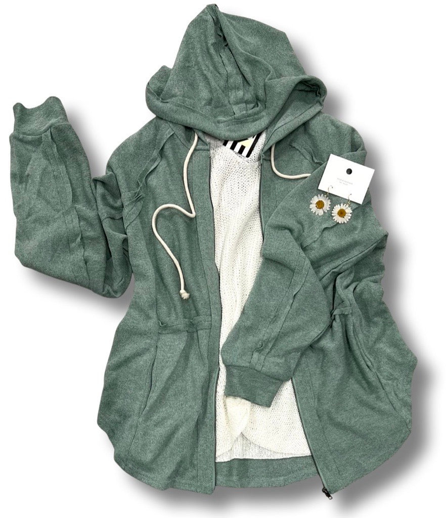 "Laken" Zip Up Hooded Jacket