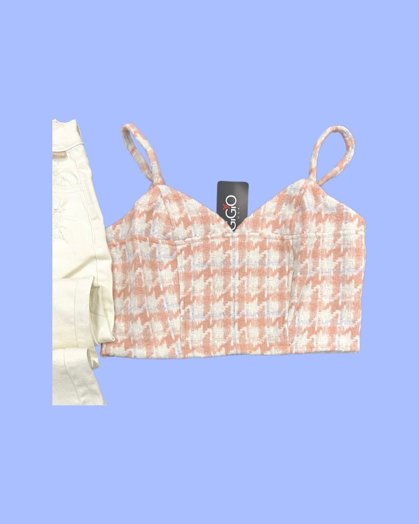 "Chicago" Tweed Cropped Top - The Katie Grace Boutique