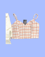 "Chicago" Tweed Cropped Top - The Katie Grace Boutique