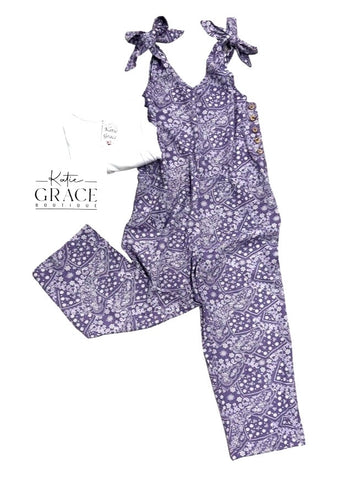 "Phoebe" Twill Cotton Overalls - The Katie Grace Boutique