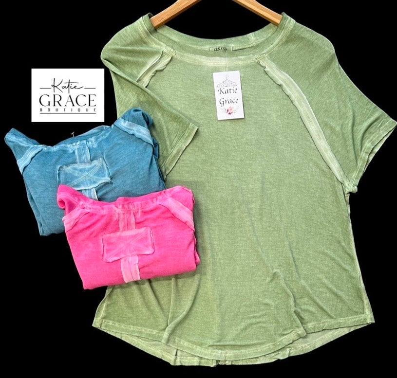 New Colors!  "Tammy" Slouchy Mineral Washed Tee
