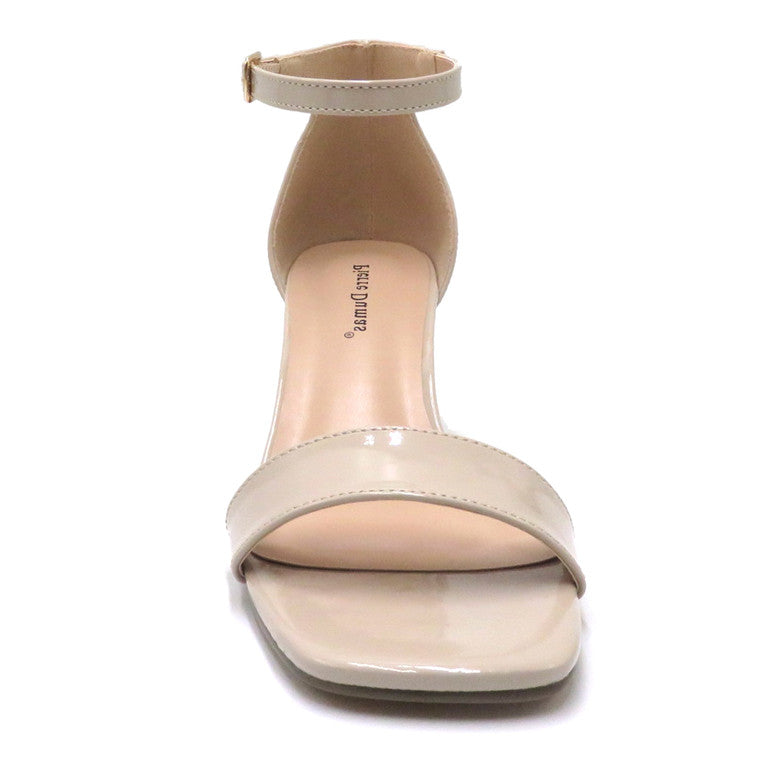 "Becka" Patent Nude Heeled Sandal