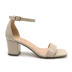 "Becka" Patent Nude Heeled Sandal - The Katie Grace Boutique
